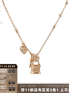 美式复古雏菊项链爱心锁毛衣链