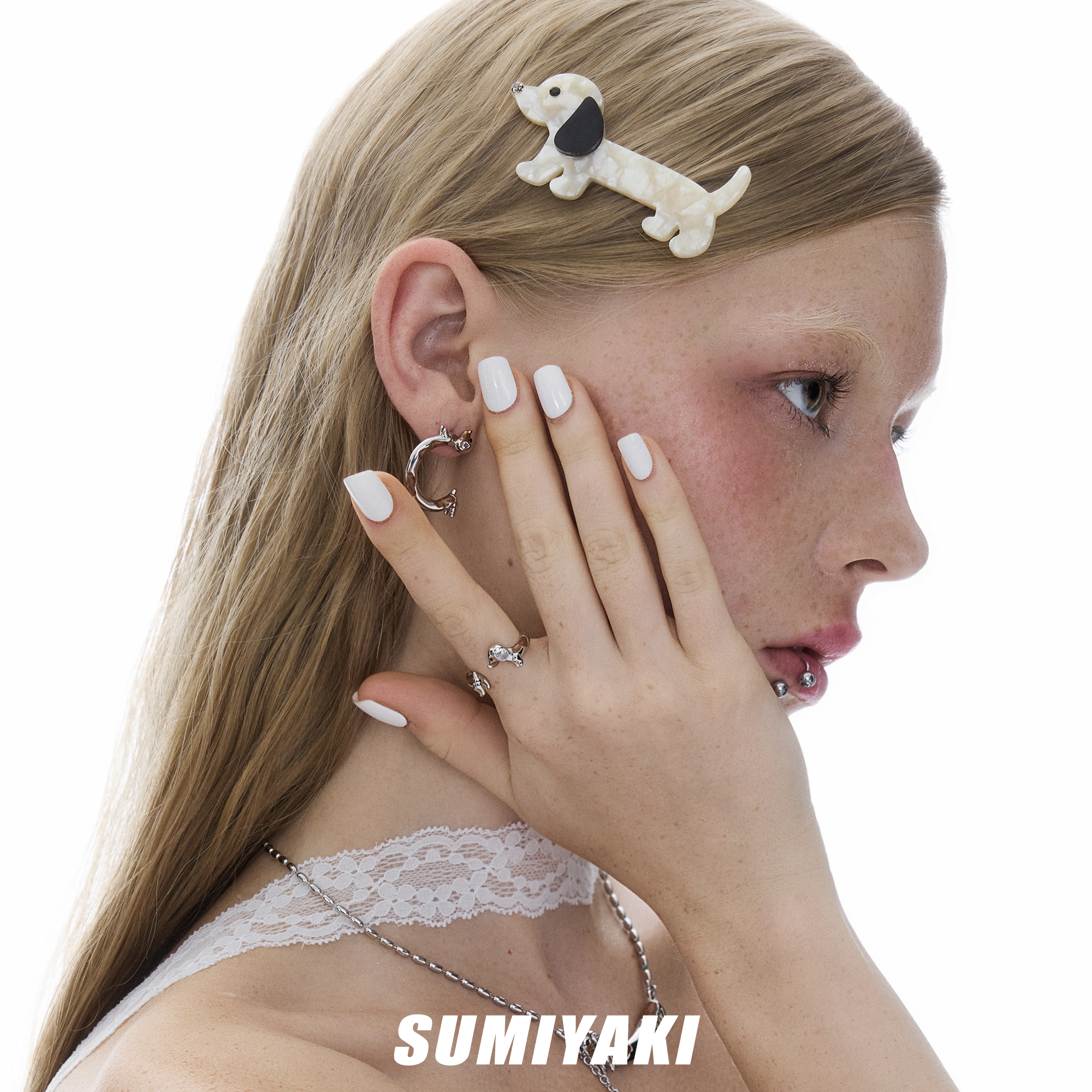 SUMIYAKI Puppy Love丨腊肠狗可爱醋酸发夹刘海夹