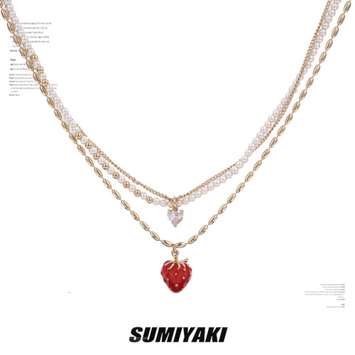 SUMIYAKI金色草莓甜酷项链