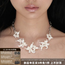 SUMIYAKI苍白诉说系列纯白鸢尾花项链小众Choker女 明星同款