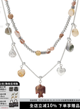 天然石水晶轻奢叠戴双层项链