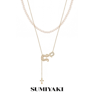 SUMIYAKI 本命年礼物 马年系列马蹄扣双层珍珠项链小众高级毛衣链