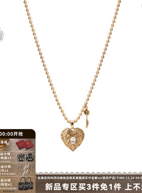 复古爱锁芯系列做旧爱心项链