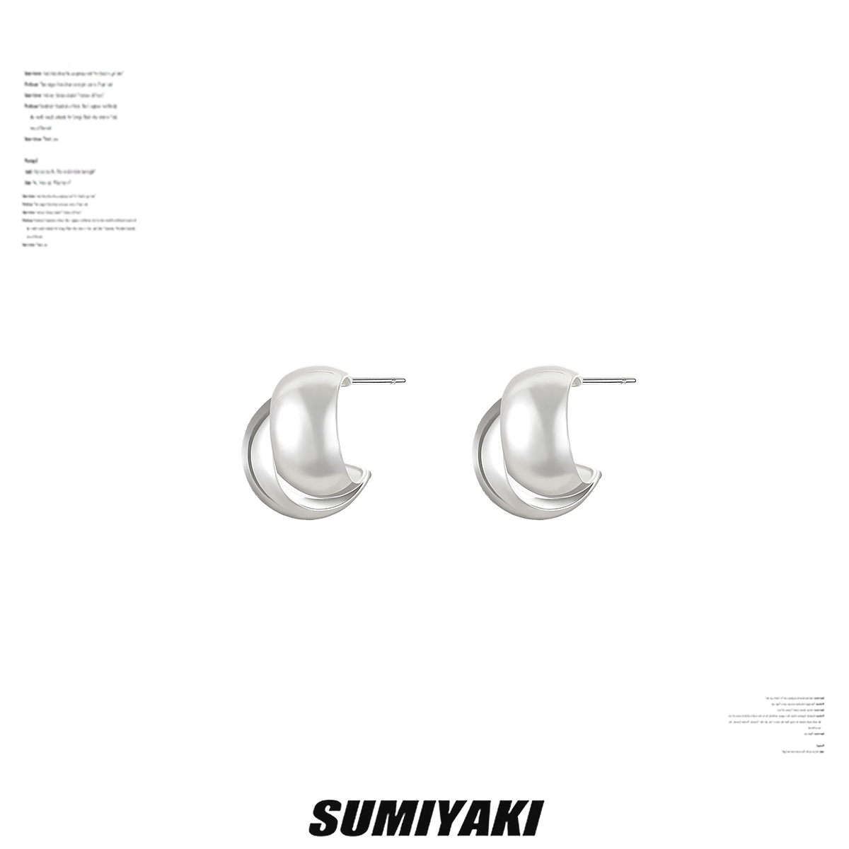 SUMIYAKI幾何耳圈素圈耳釘