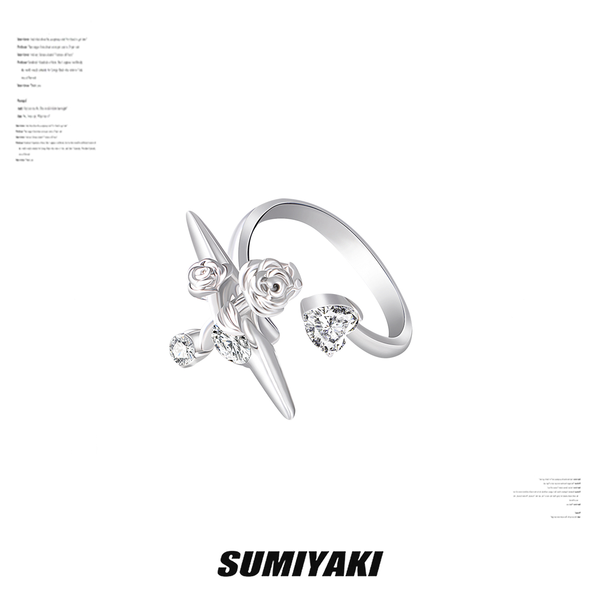 SUMIYAKI金属玫瑰十字架戒指
