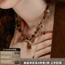SUMIYAKI 虎眼石项链复古流苏锁骨链美拉德高级毛衣链女 虎瞳系列
