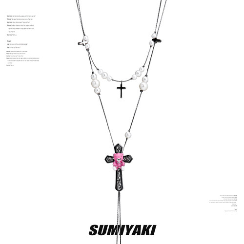 SUMIYAKI铆钉小熊破碎珍珠项链