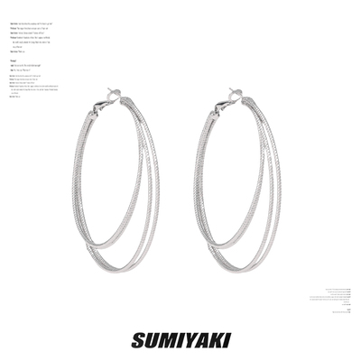 多层耳圈高级素圈大耳环