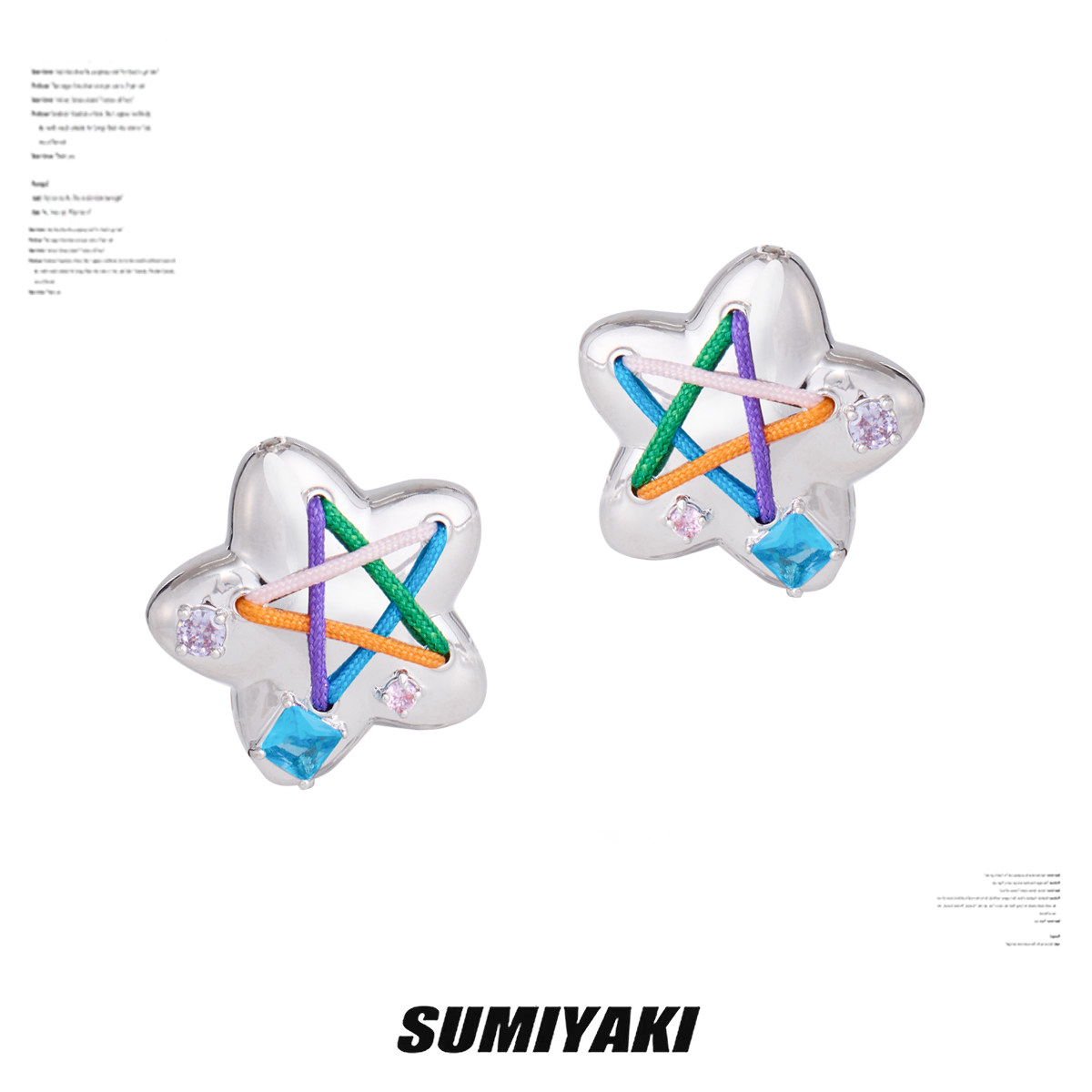 SUMIYAKI金屬編織星星耳環