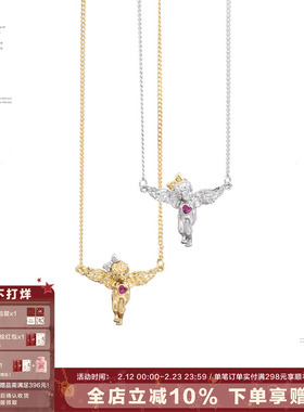 【明星同款】SUMIYAKI 天使经典项链洛可可小天使捎来好运锁骨链