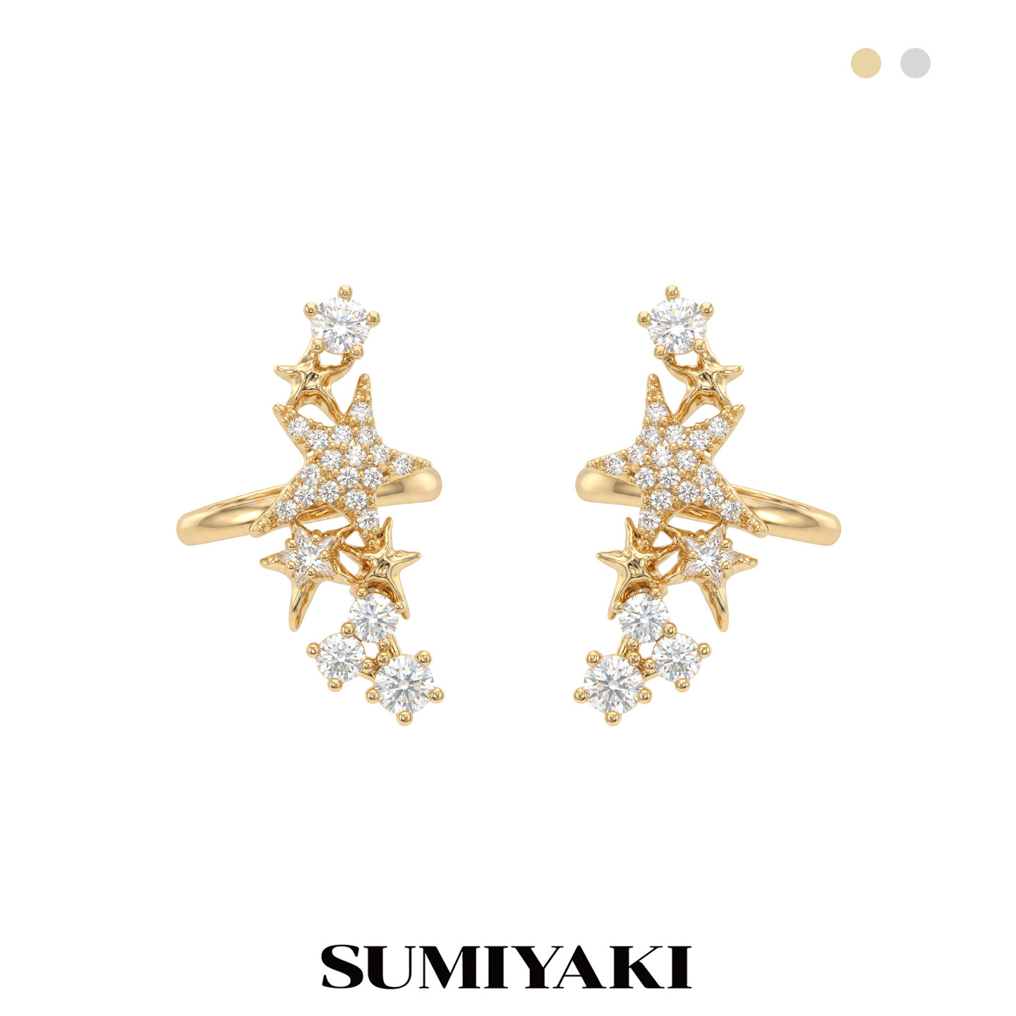 SUMIYAKI流星系列气质感爆闪满钻耳夹配饰独特好看耳饰高级感首饰