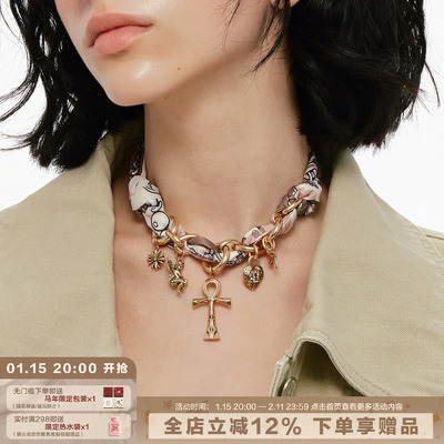 SUMIYAKI生命之匙十字架丝巾项链