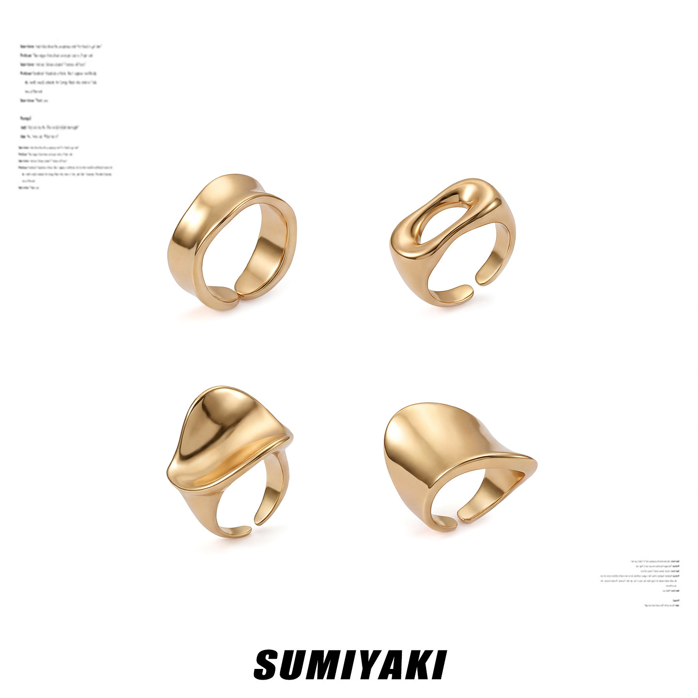 SUMIYAKI 金属戒指设计感叠戴组合指环小众高级感 男女同款