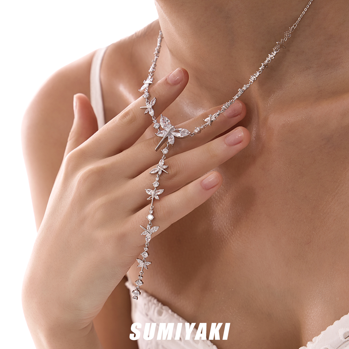 SUMIYAKI小蜻蜓满钻项链