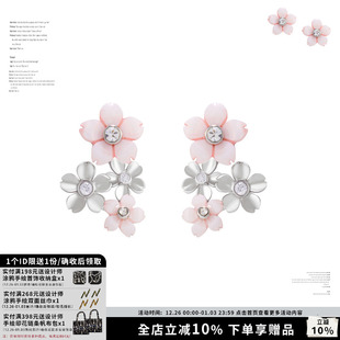 耳环小耳钉 2025年贝母粉色樱花两戴耳排后挂式 SUMIYAKI 春夏新款