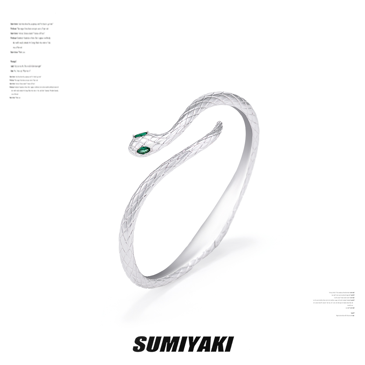 SUMIYAKI綠眼靈蛇手鐲蛇年鐲子