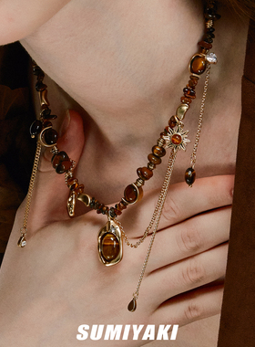 SUMIYAKI虎瞳系列复古流苏项链
