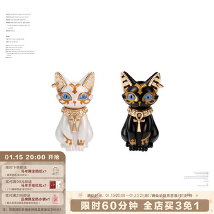 SUMIYAKI 原创生命之瞳系列 法老埃及猫咪耳环黑猫耳饰小众设计感