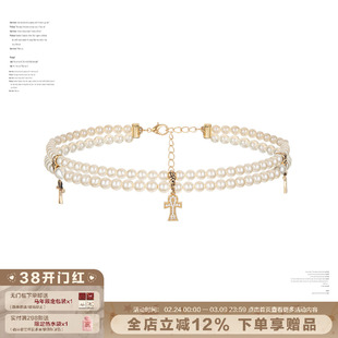 SUMIYAKI安卡系列珍珠十字架项链小众锁骨链