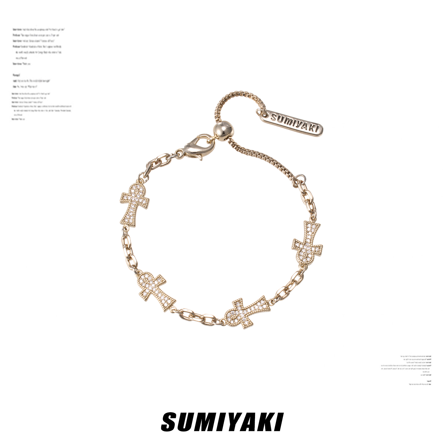 SUMIYAKI安卡满钻十字架手链女款