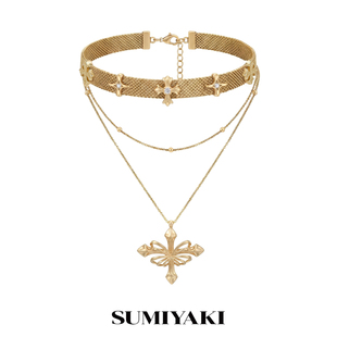 蝶骨·共生系列双层叠戴项链轻奢高级锁骨链choker女 SUMIYAKI