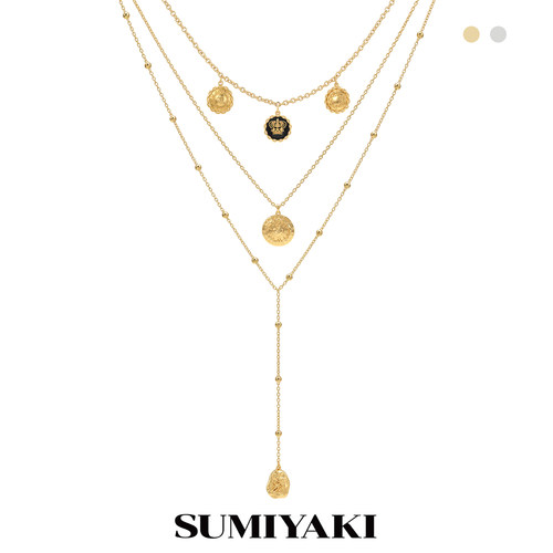 SUMIYAKI宿命系列多层叠戴复古吊坠新款轻奢Y字锁骨链设计感项链