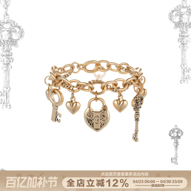 SUMIYAKI 爱锁芯系列复古浮雕钥匙手链女