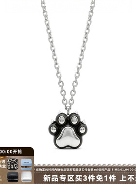 天然木质暗黑猫爪项链秋冬毛衣链