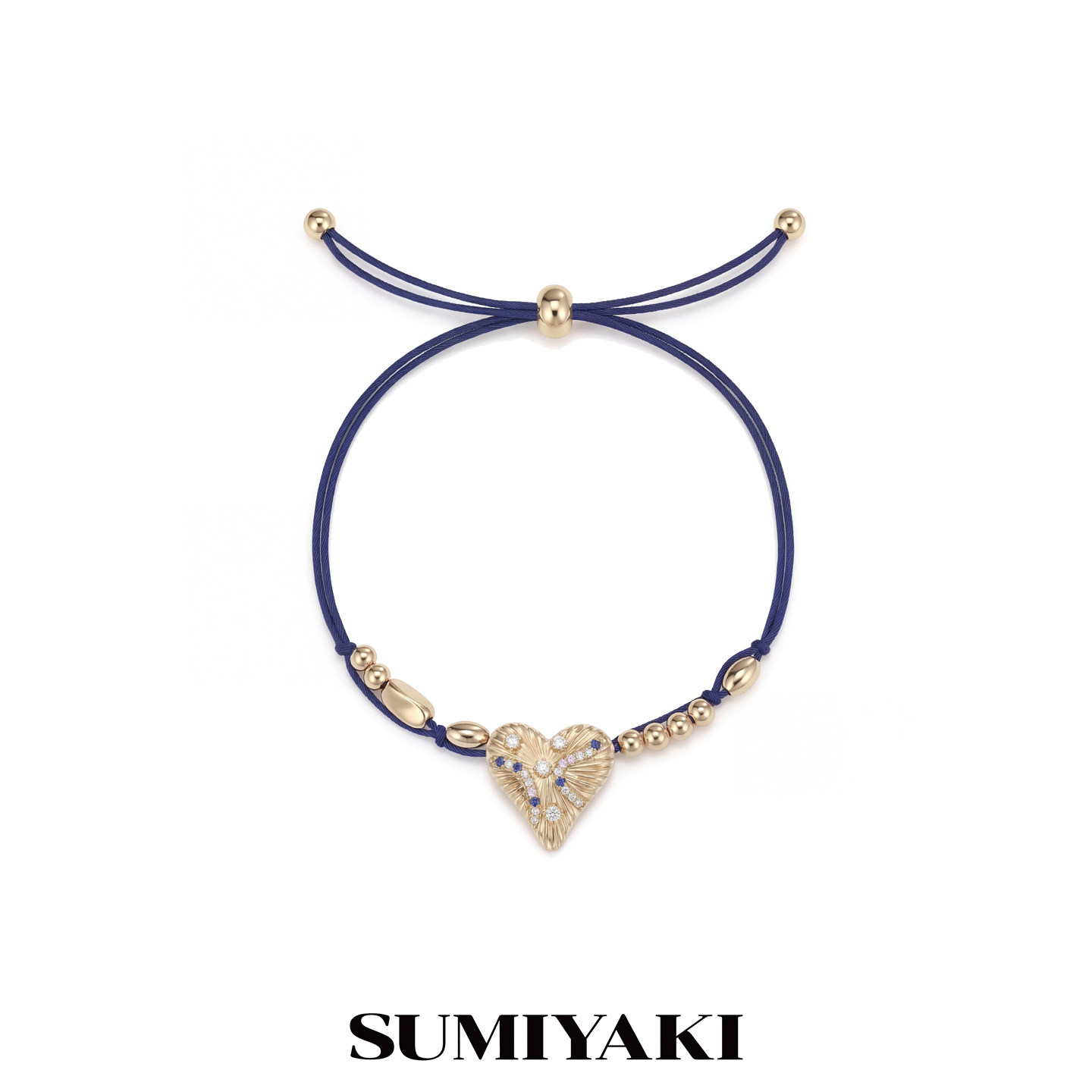 SUMIYAKI 拉丝彩钻爱心手链编绳小众精致冷门手链抽拉可调节新款图片