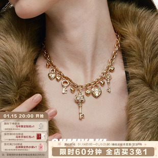 SUMIYAKI 爱锁芯系列复古金色钥匙吊坠项链女
