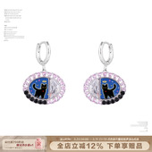 SUMIYAKI 甜酷猫咪耳环满钻动物耳饰 小众设计师款