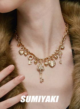 SUMIYAKI爱锁芯金色钥匙吊坠项链