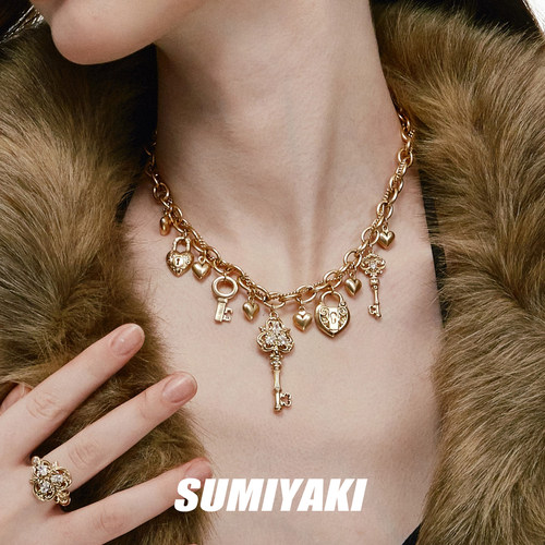 SUMIYAKI爱锁芯金色钥匙吊坠项链