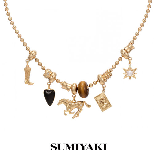 SUMIYAKI马年复古项链马术帽靴子
