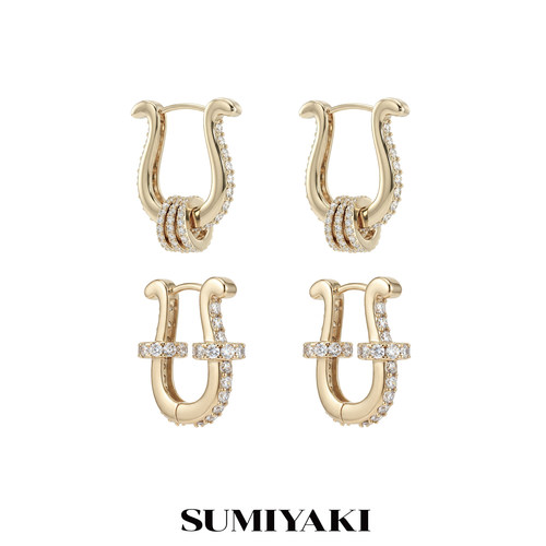 SUMIYAKI马蹄系列镶钻耳环