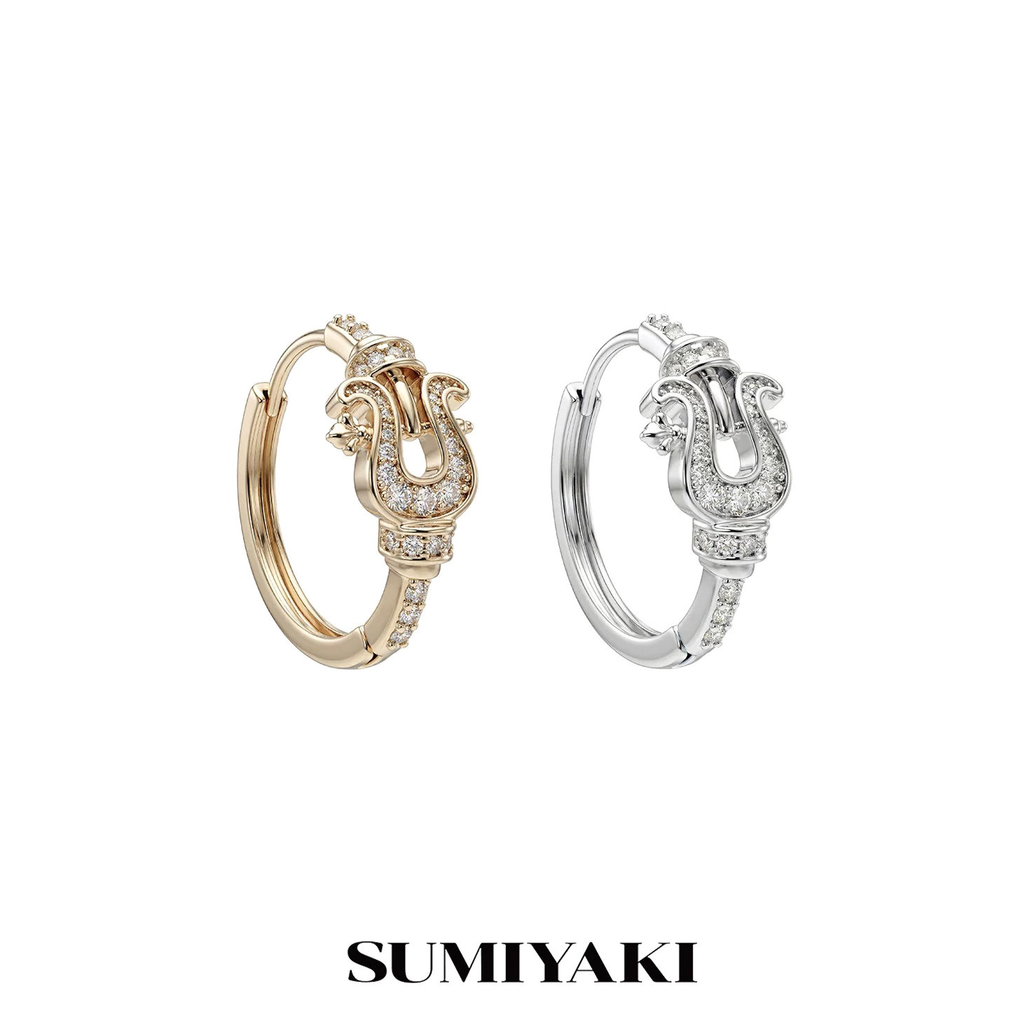 SUMIYAKI 马年系列 马蹄扣镶钻耳扣小众高级通勤耳环耳饰新年礼物