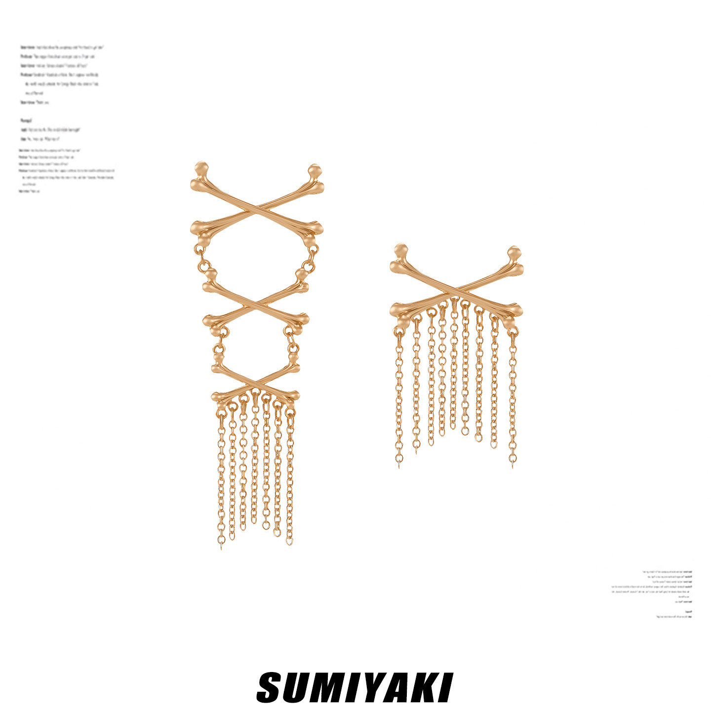 SUMIYAKI 蝶骨·共生系列流苏耳环高级感独特漂亮耳饰s925银针女 - 实物图