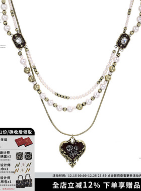 SUMIYAKI焦糖玫瑰复古珍珠项链