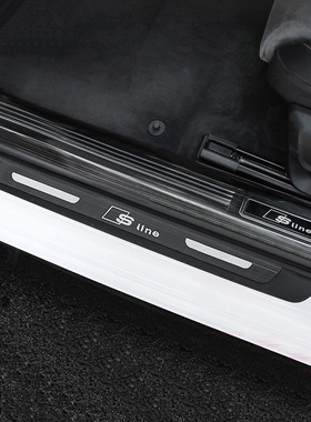 适用于奥迪门槛条A3A4LA6L/Q2L/Q3/Q5L/Q7Q8黑钛内饰改装迎宾踏板