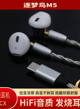 逐梦鸟半入耳式数字type-c耳机适用于苹果15/华为mate60/三星手机