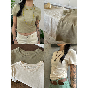 SpenPack//【百搭新色】得体松弛感竹节棉纹理圆领正肩纯棉短袖T