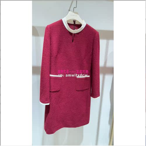 NAERSI娜尔思连衣裙NF09637A4正品冬季简约中裙NF09448W0原3990