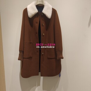 NAERSI娜尔思专柜正品冬季呢大衣绵羊毛外套NL00767E5原5590