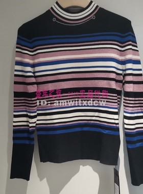 Koradior珂莱蒂尔正品秋冬条纹针织衫绵羊毛毛衣KZ02533W0原1987