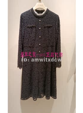 NAERSI娜尔思专柜秋新款蕾丝爽骨连衣裙NF09333W0原4590