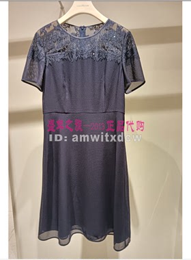 NAERSI娜尔思连衣裙NF08750Q7专柜正品夏季新款简约中裙原3290
