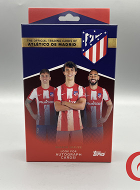 售罄 2021-22 Topps Atletico de Madrid Team马竞队盒足球盒卡