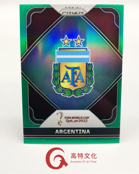 【越秀山卡价书】2022 Panini世界杯Prizm 阿根廷 队徽特卡 绿折