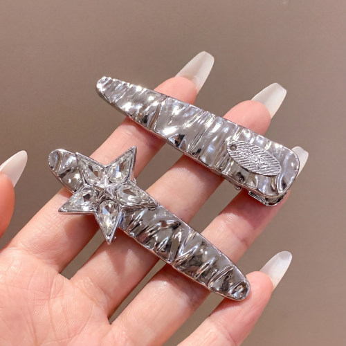 银色星星发夹边夹侧边女高级感