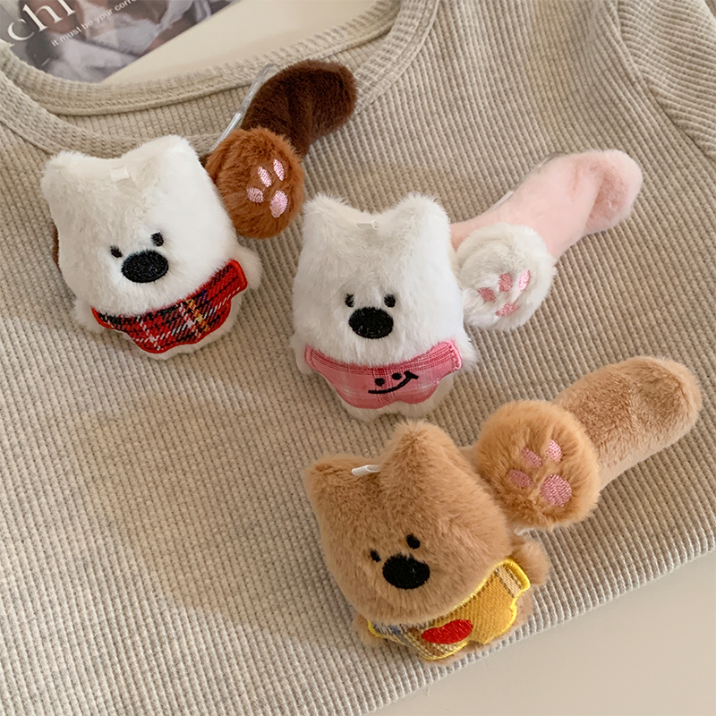 可爱毛绒小熊发夹女后脑勺大号超萌发卡侧边夹子头饰2024新款秋冬